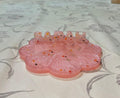 Custom Resin Name Coaster – Handmade Floral Petal Drink Mat with 3D Lettering