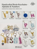 Custom Resin Initial Keychain – Handmade Alphabet Letter Bag Charm with Gold Leaf & Florals